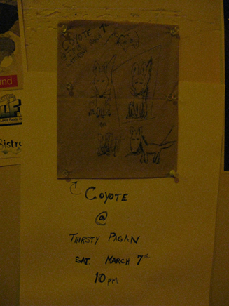 coyote napkin wall advert