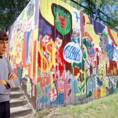 Spock is not impressed with the Cascade Park mural.