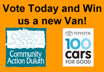 Vote for Community Action Duluth in 100 Cars for Good