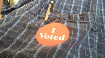"I Voted" photo, shamelessly cribbed from Tim Kaiser's FB Page