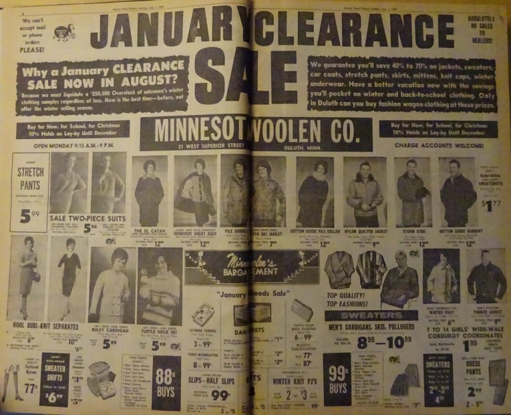 Minnesota Woolen ad from 1965
