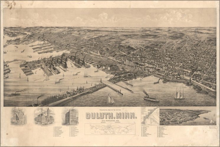 Perspective Map of the City of Duluth 1893