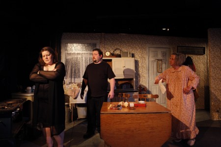 Sarah Zastrow, Jody Kujawa and Ellie Martin in Renegade Comedy Theatre's production of "The Beauty Queen of Leenane" by Martin McDonagh (photo by Ken Koolodge)