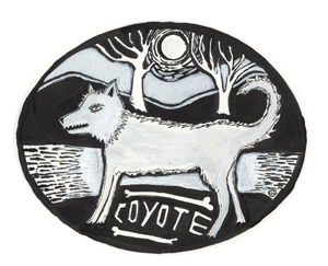 Coyote artwork by Sarah Heimer