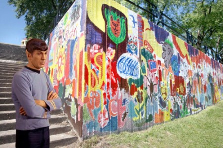 Spock is not impressed with the Cascade Park mural.