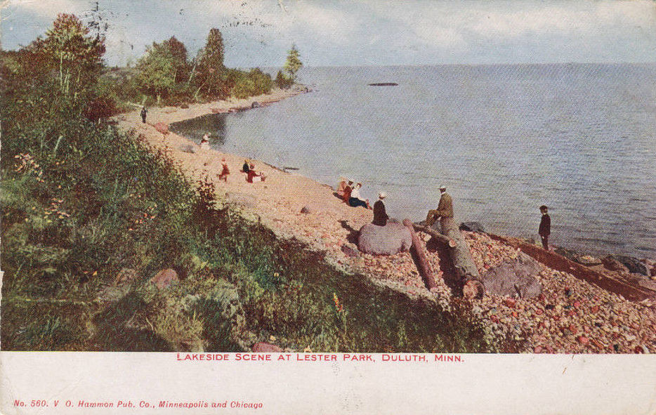 Lakeside Scene at Lester Park - Duluth Minn circa 1910