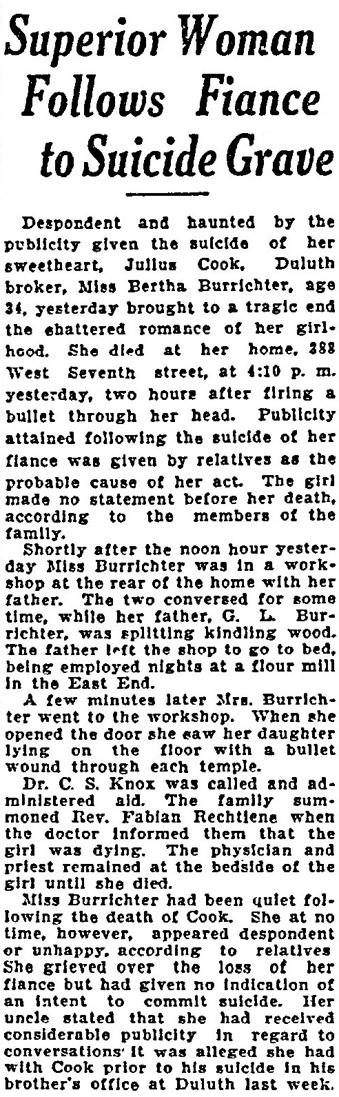 Superior woman follows fiance to suicide grave - 25Aug1921