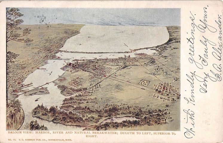 Balloon View of Duluth Harbor and Natural Breakwater