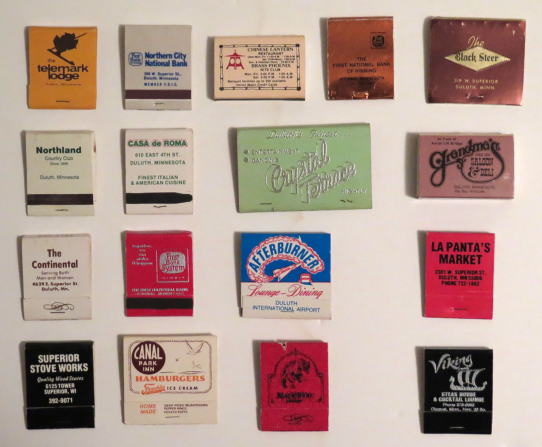 Duluth-area Matchbook Collection - Perfect Duluth Day