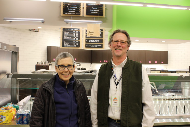 General Manager Sharon Murphy and Denfeld Store Manager Peter Krieger in the deli