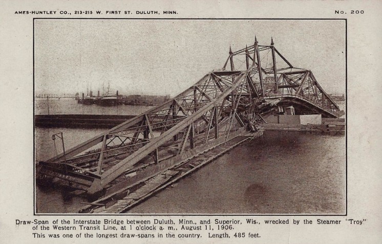Draw Span of Interstate Bridge Wreckage 1906