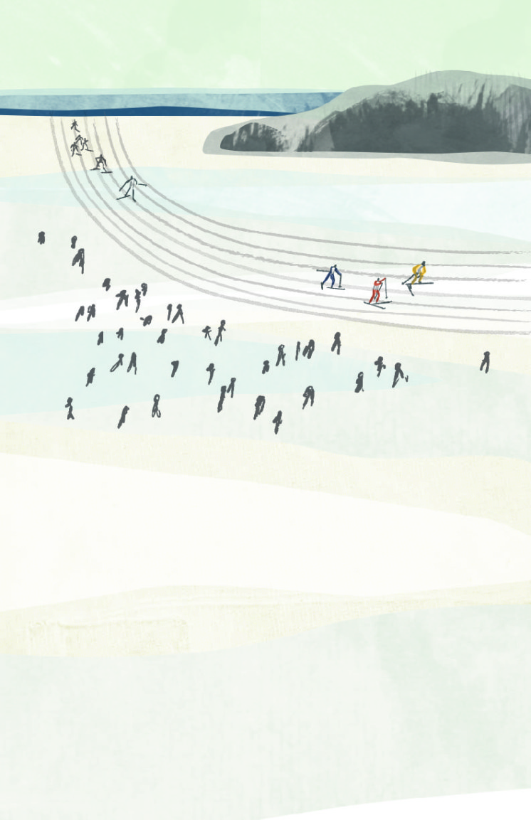 "Nordic Ski," digital illustration, 11x17. Created for the good people at Marshall School and their annual Nordic Ski Sprints. Prints available for purchase.
