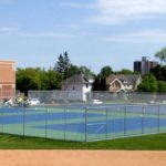 Tennis courts by MacArthur School coming along