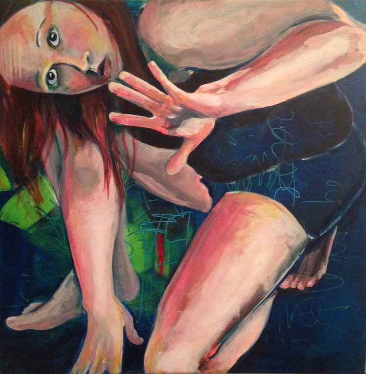 Self Portrait | Squished: Acrylic on canvas, 30x30