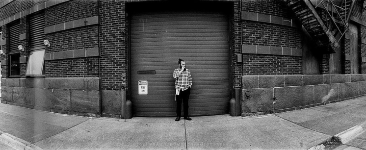 "Nicholas Outside Vikre" I asked one of the Vikre bartenders if I could take his photo with my new 35mm swing-lens panoramic camera. 