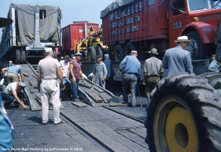 Ringling Bros Barnum & Bailey Circus Unloading Train Cars at Duluth, Minnesota in 1953