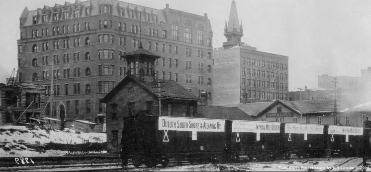DSS&A Flour Train at Duluth, Minnesota in 1889 by Gallagher