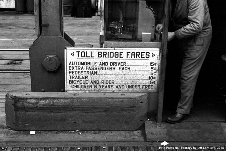 Interstate Bridge Toll Sign — Duluth, MN and Superior, WI — 1961