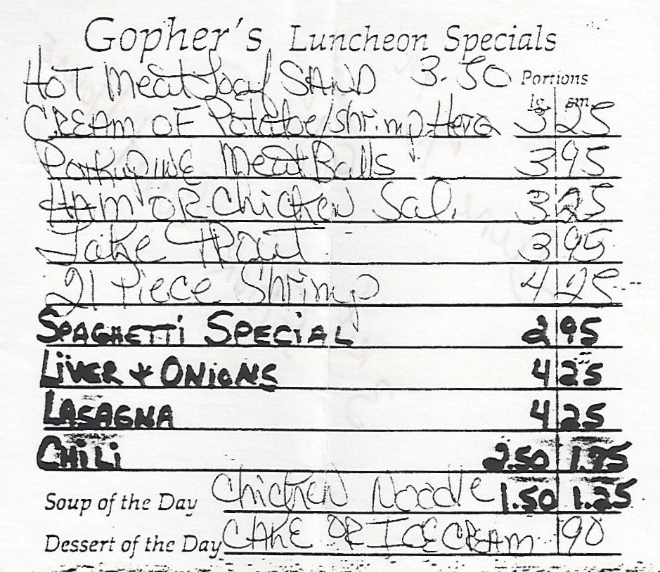 Gopher Lunch Specials
