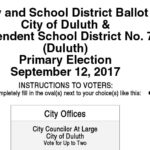 Duluth 2017 Primary Election Sample Ballot