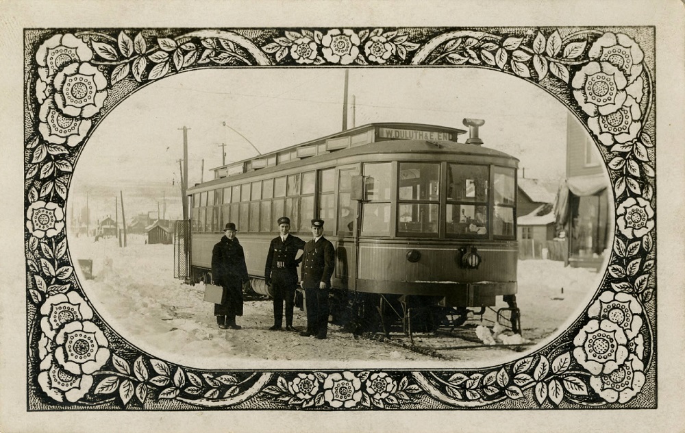 Vintage Card with Picture of OLD Duluth Minnesota Trolley Car 