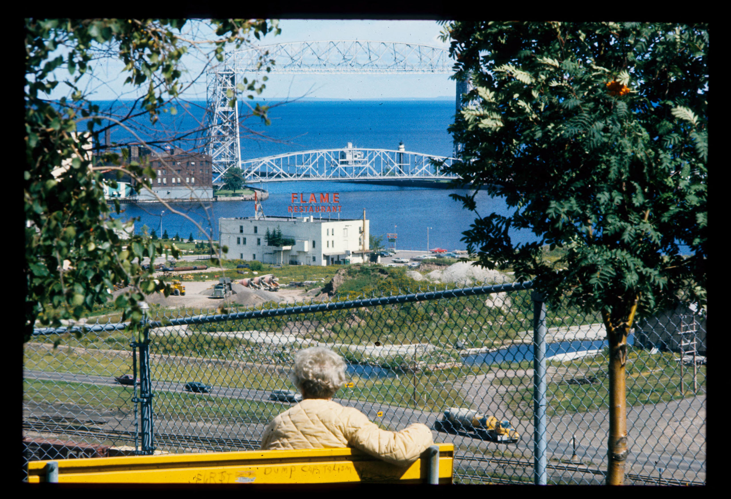 Park Point Arena 566 Duluth Minnesota Auditorium Postcard The Lift Bridge 