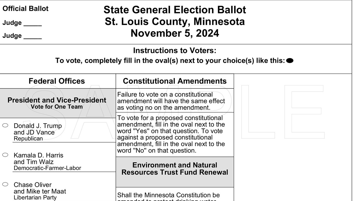 Duluth 2024 General Election Sample Ballot - Perfect Duluth Day