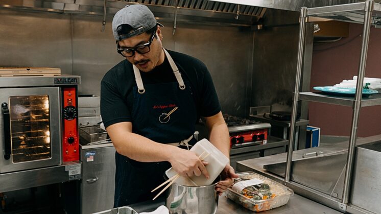Antony Gor working in the kitchen at Sol Cafe