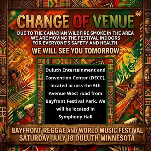 Bayfront Reggae Venue Change Poster