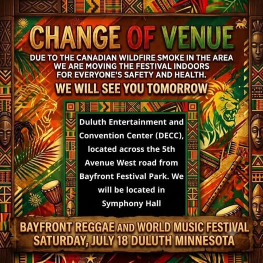 Bayfront Reggae Venue Change Poster