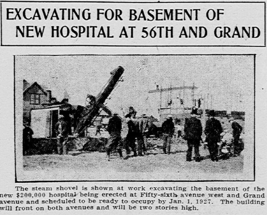 Webber Hospital under construction in West Duluth in 1926 Webber Hospital under construction in West Duluth in 1926