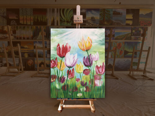 Field of tulips ad