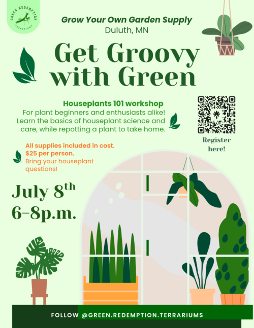 Grow your own Get Groovy w Green flyer