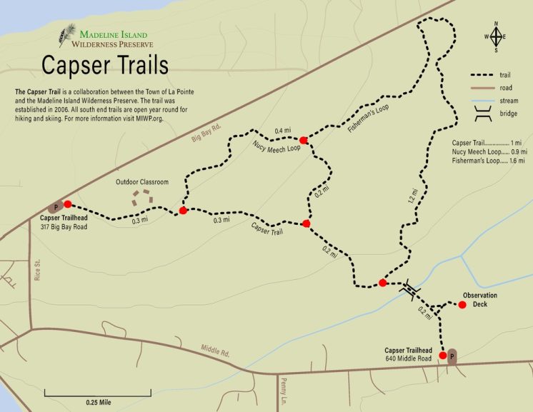 Madeline Island Wilderness Preserve Capser Trail Map