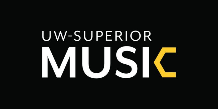 UW Superior Music Logo white and yellow on black2 e1669235862716