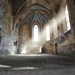 Inside of an old decayed church