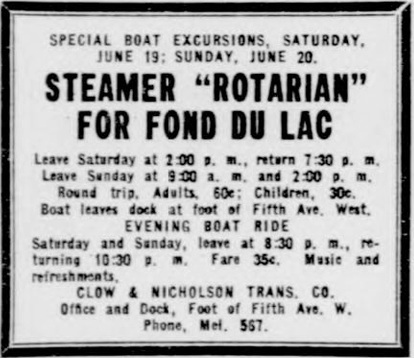 Steamer Rotarian 1920 ad
