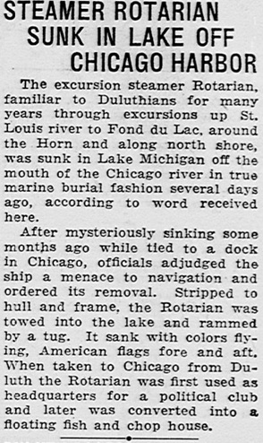 Steamer Rotarian sunk
