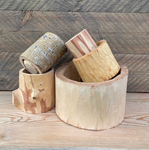 Green Wood Shrink Boxes